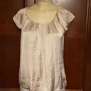 Silky Beige Ruffled Sleeve Top